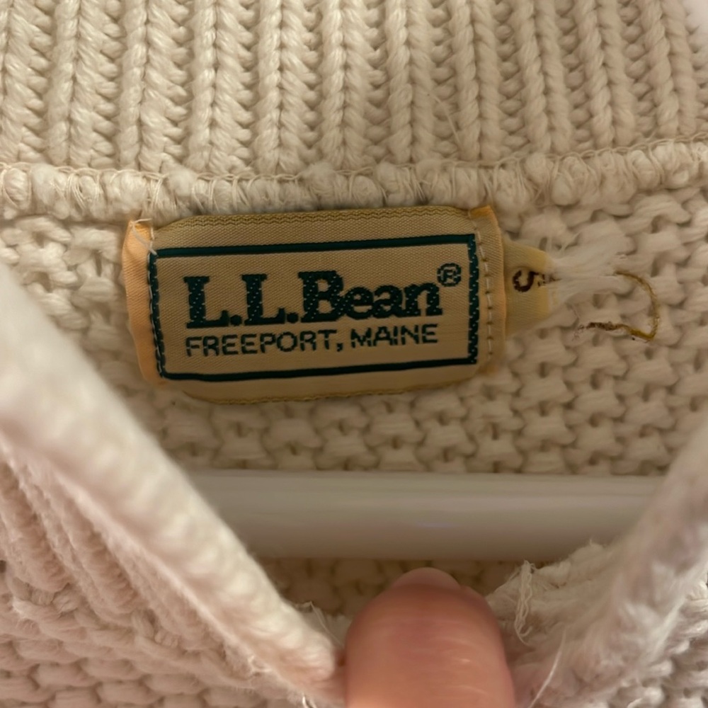 L.L.Bean Small Vintage Seed Stitch Sweater collared sweater